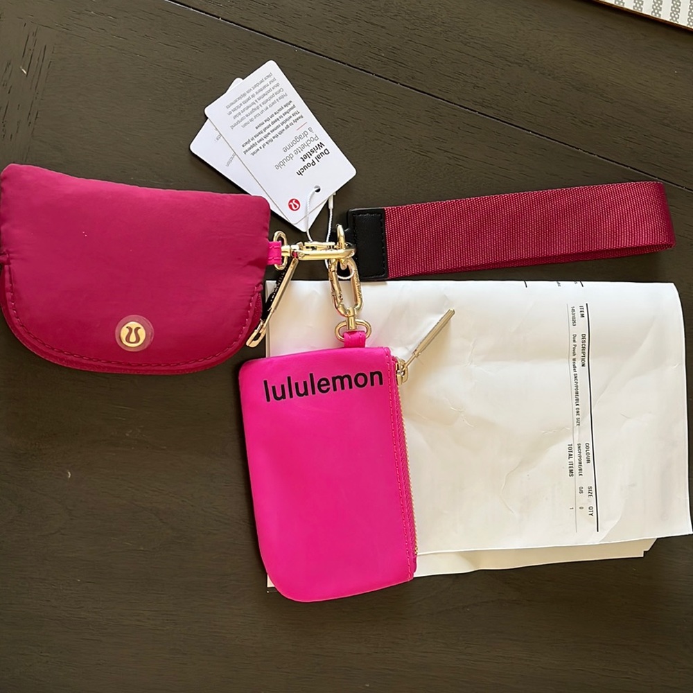Brand new lululemon dual pouch wristlet pink